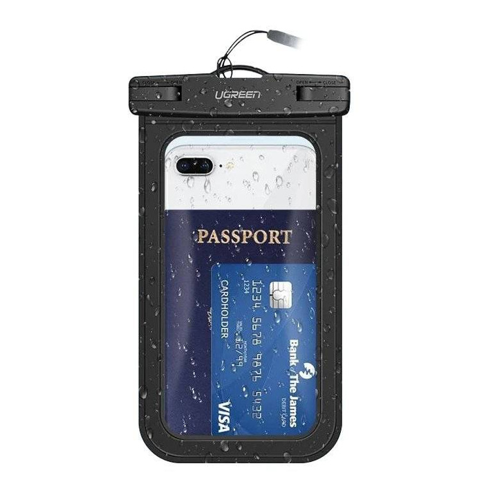 Ugreen universale impermeabile per telefono (max 6.0``) per piscina by the water IPX8 nera (50919 LP186)